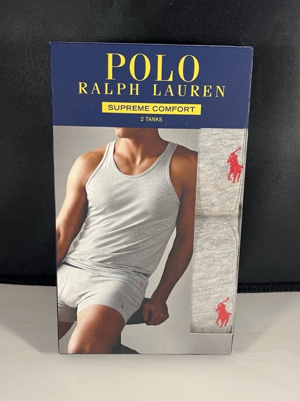 Polo Ralph Lauren Mens Supreme Comfort Gray Tank Tops- 2 Pack- Small- New